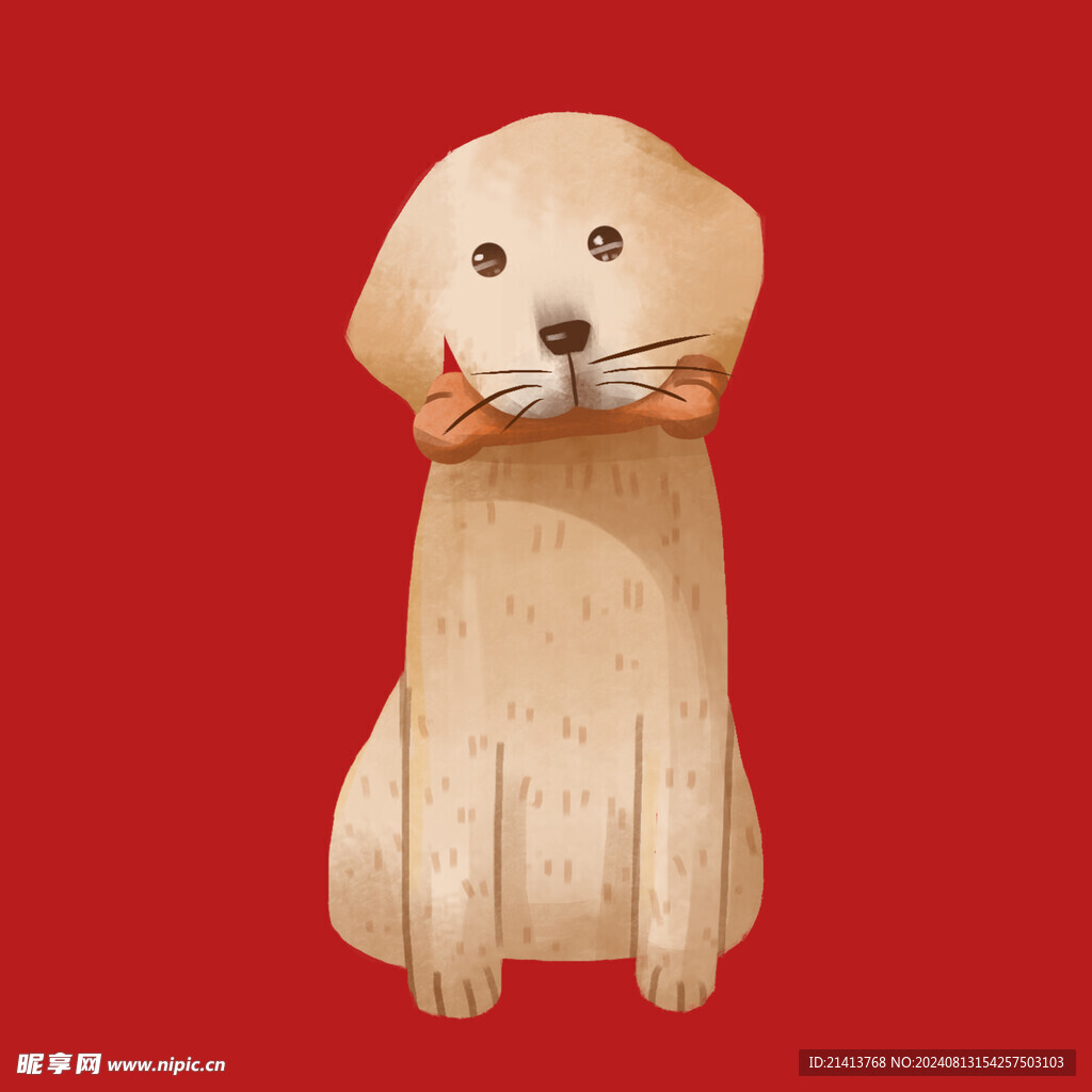 手绘卡通小狗 