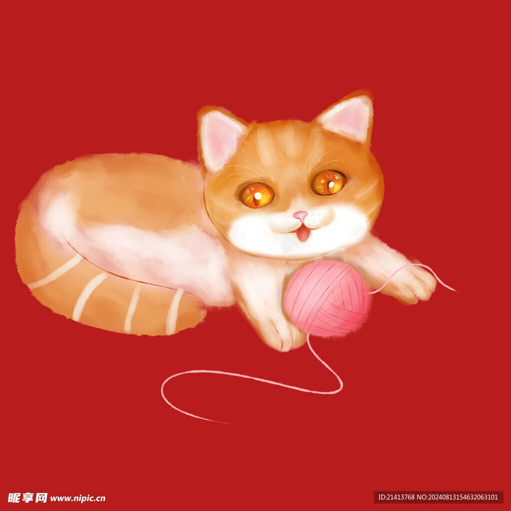 手绘卡通小猫 