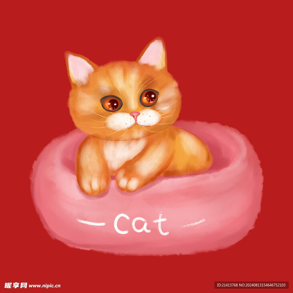 手绘卡通小猫 