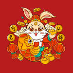 卡通新春兔子