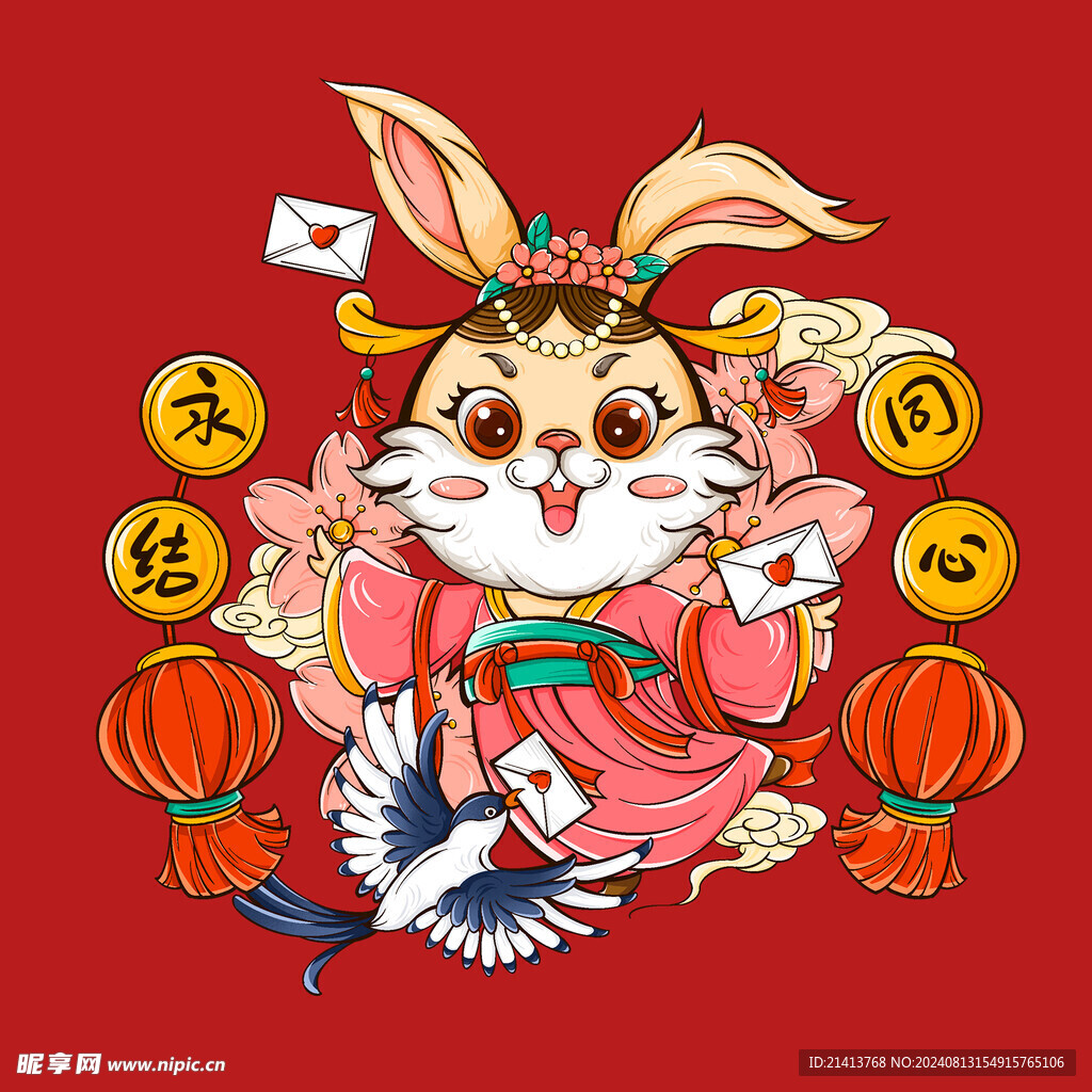 卡通新春兔子