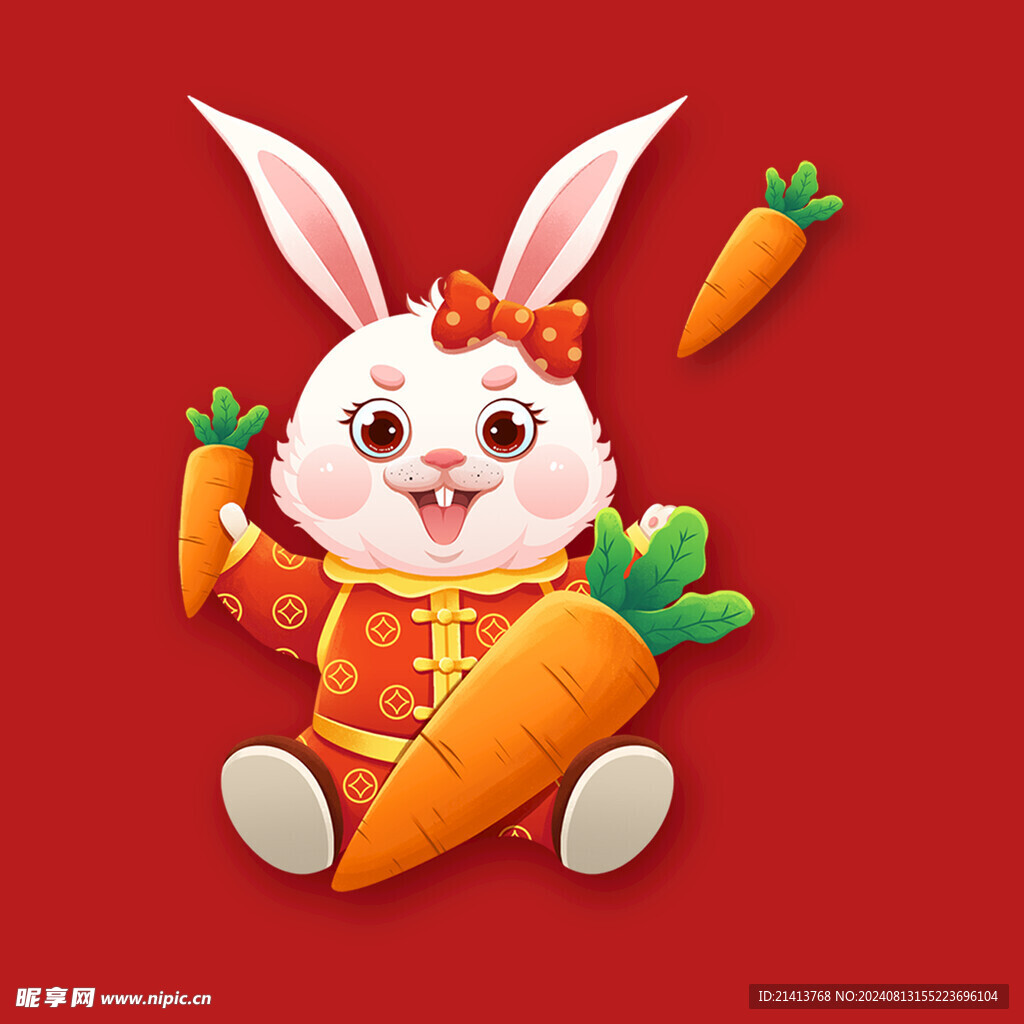 手绘卡通小兔