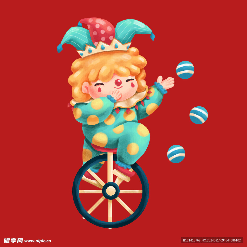 手绘卡通小丑