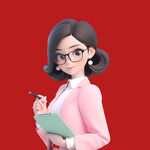 手绘教师人物