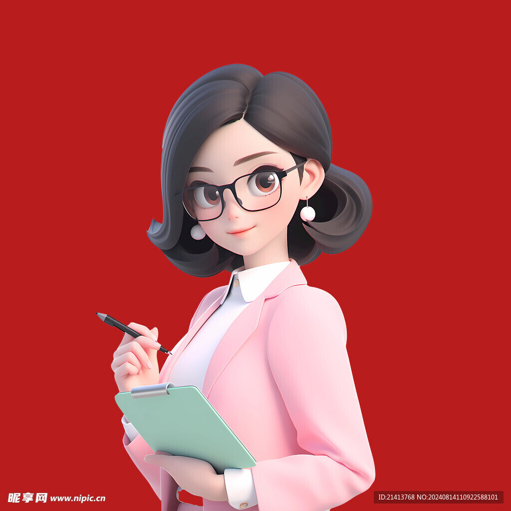手绘教师人物