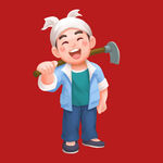 手绘卡通农民 