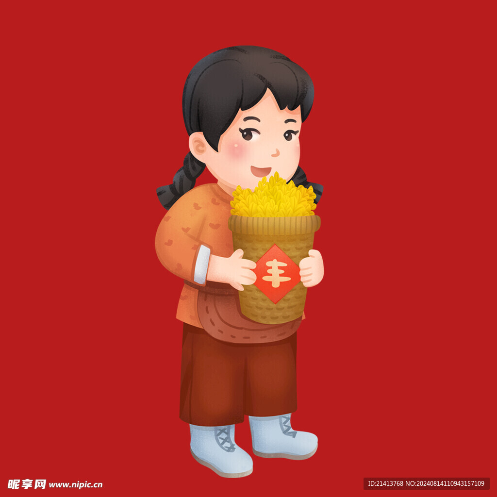 手绘卡通农民 