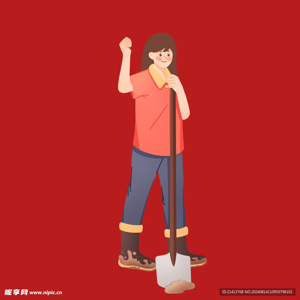 手绘卡通农民 