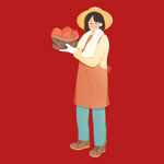 手绘卡通农民 