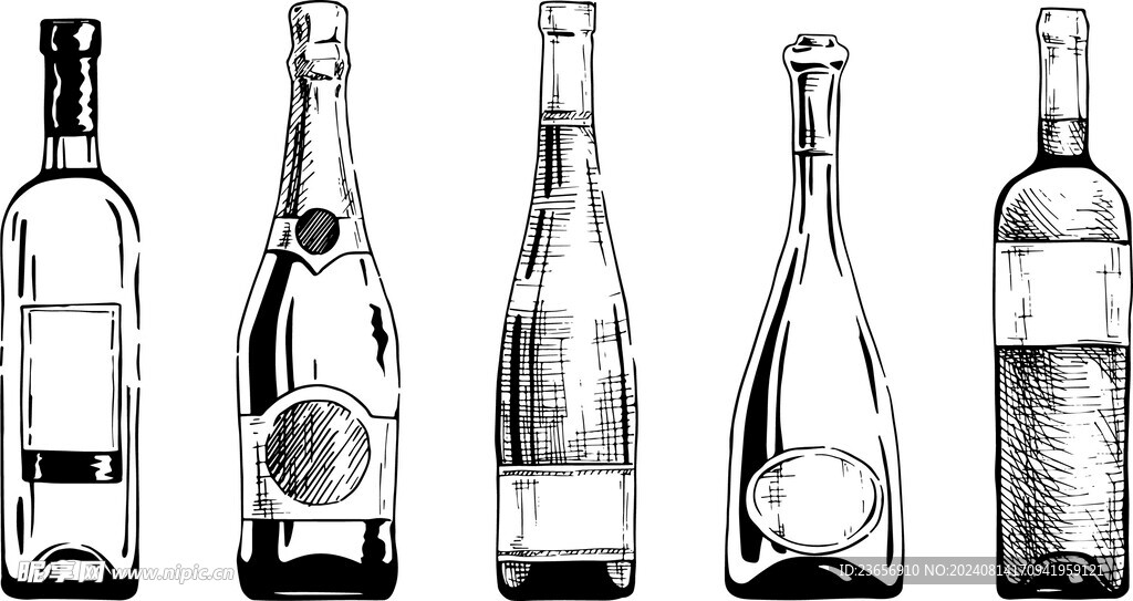 手绘矢量酒吧器具