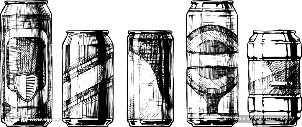 手绘矢量酒吧器具