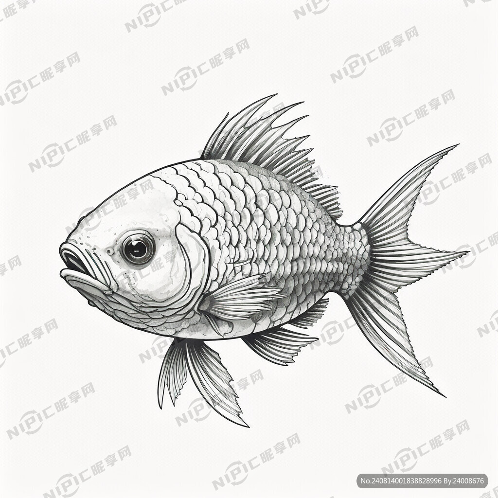 乌头鱼 简笔画