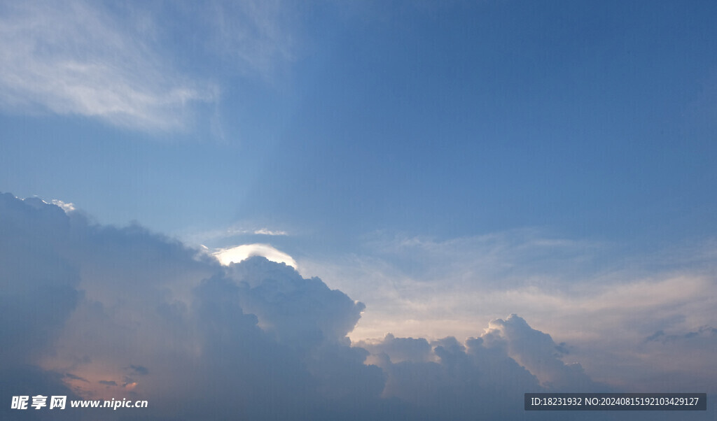 夕阳 蓝天 云