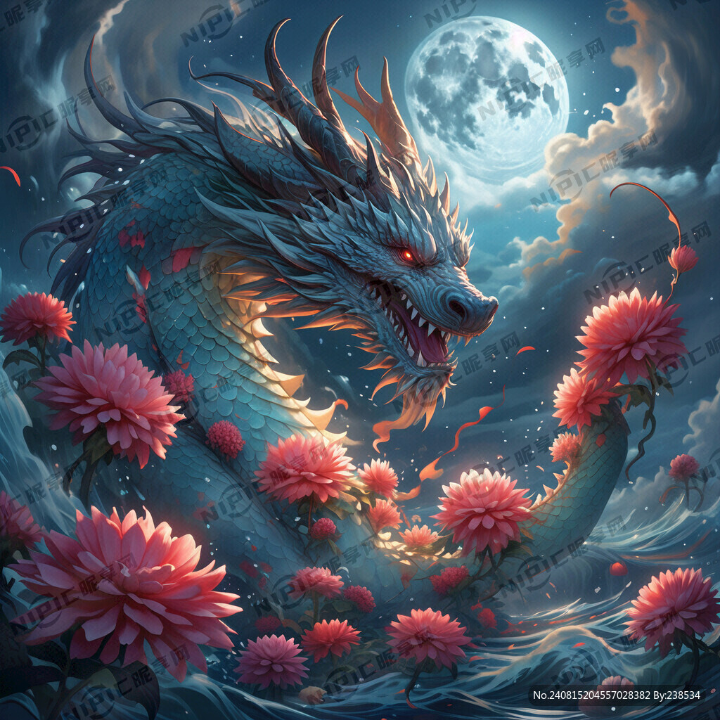 龙在大海里 有月光和鲜花