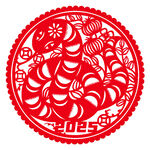 蛇年剪纸画
