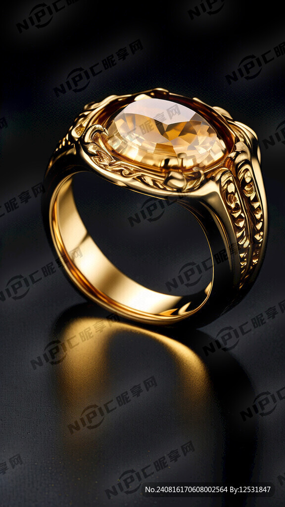 金戒 黑色背景