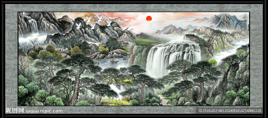 风景国画 