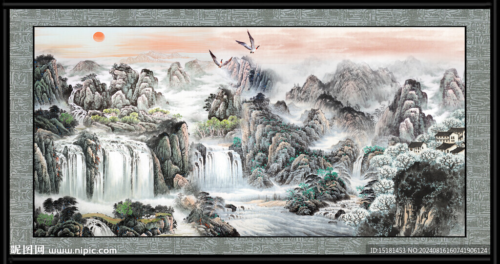 国画山水画 
