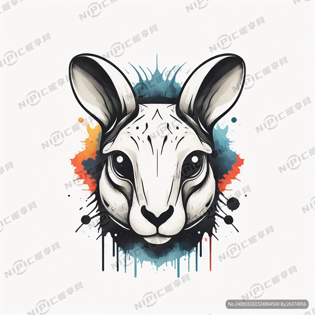 矢量插画 袋鼠钢盔 中国风