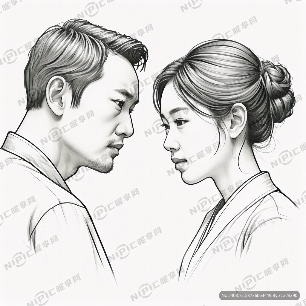 一男一女不是情侣的简线画