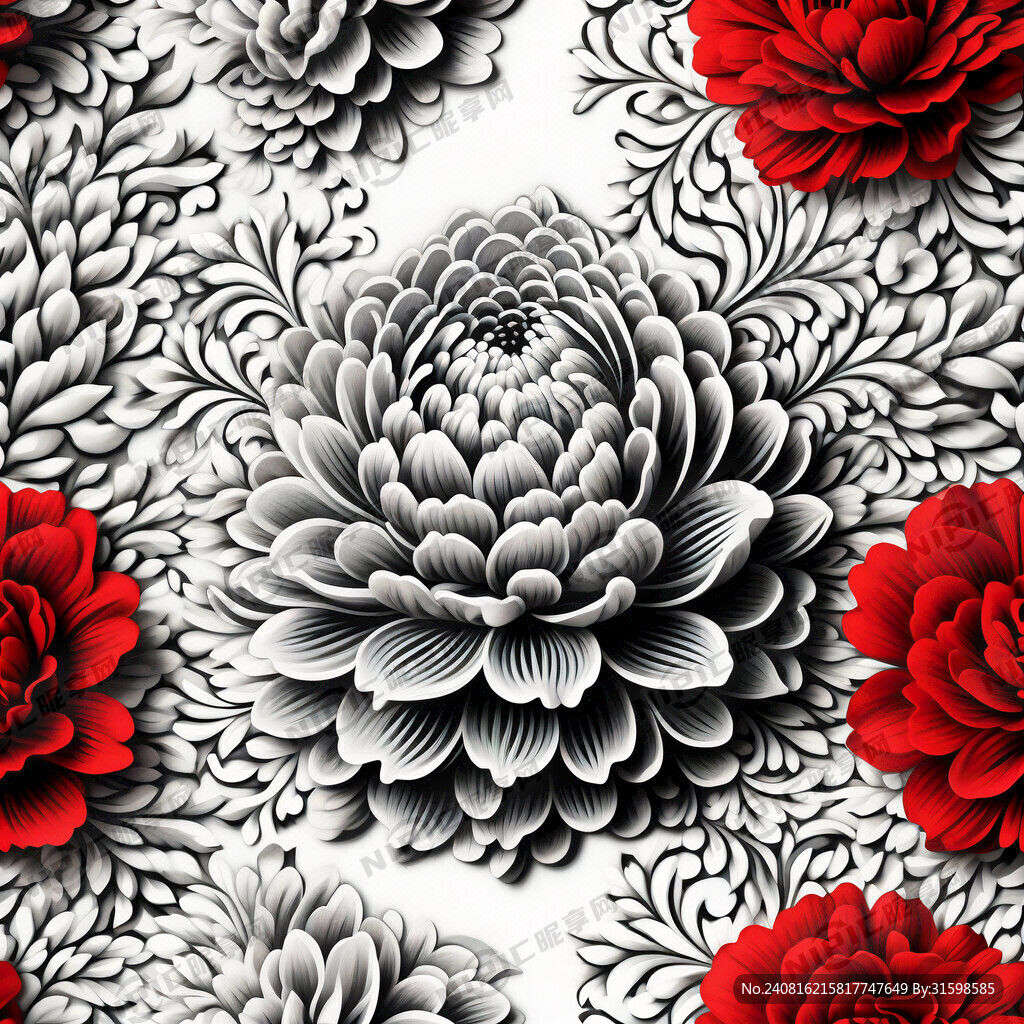 提花 单色 花 底纹