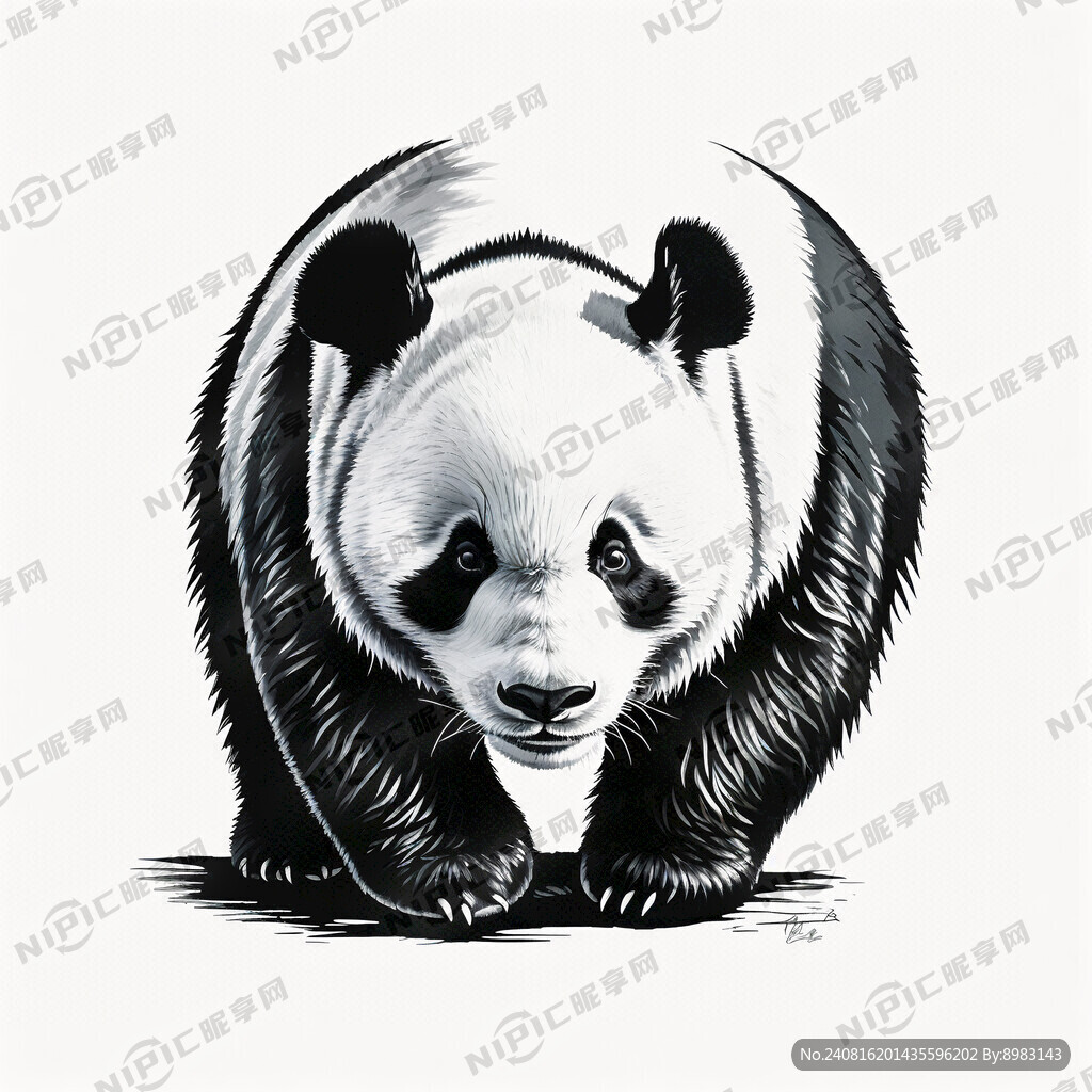 大熊猫  简贴画  行走