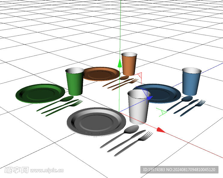 C4D模型 餐具