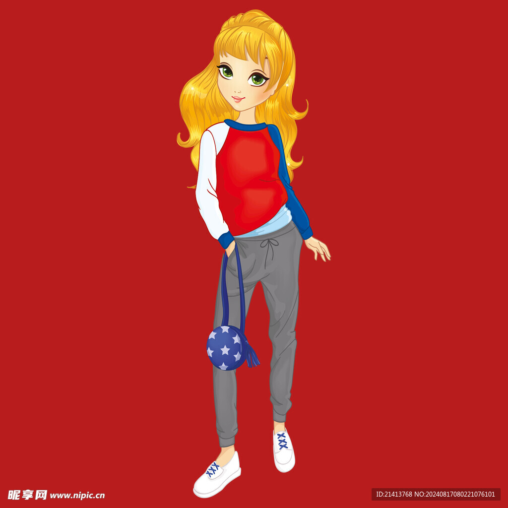 手绘女孩女人