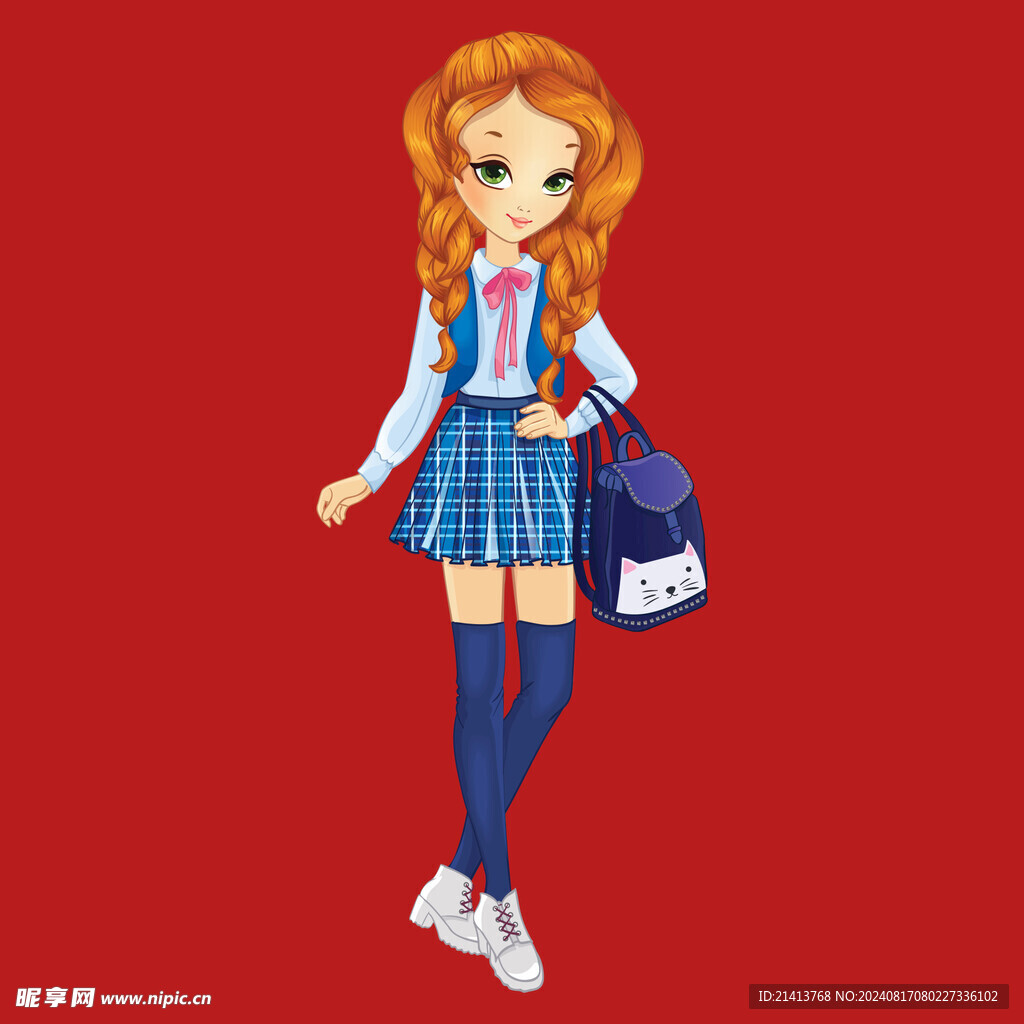 手绘女孩女人
