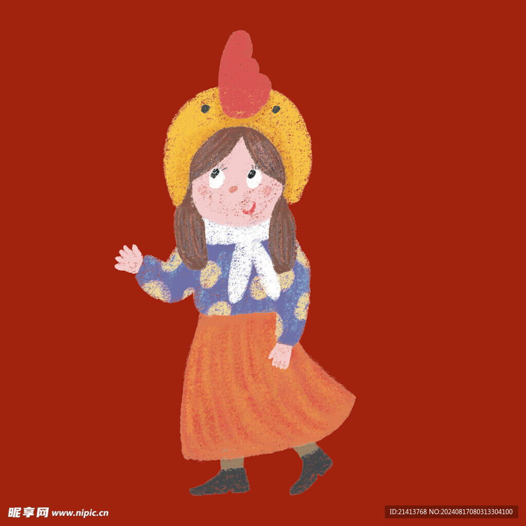 手绘女孩女人