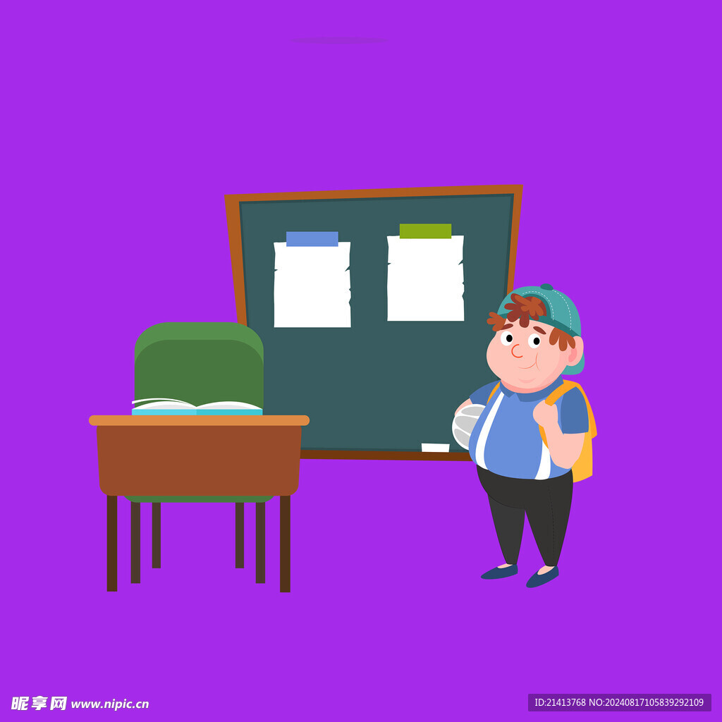 手绘卡通学生