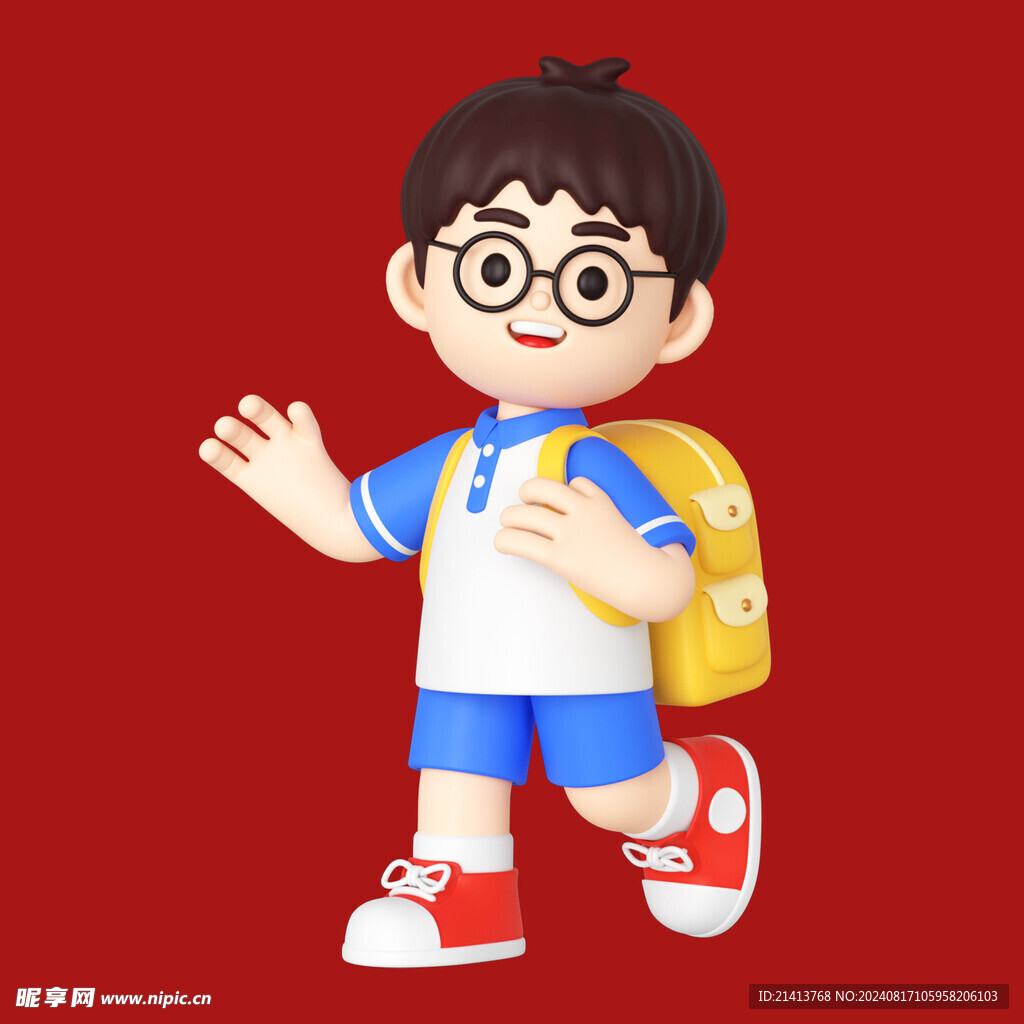 手绘卡通学生