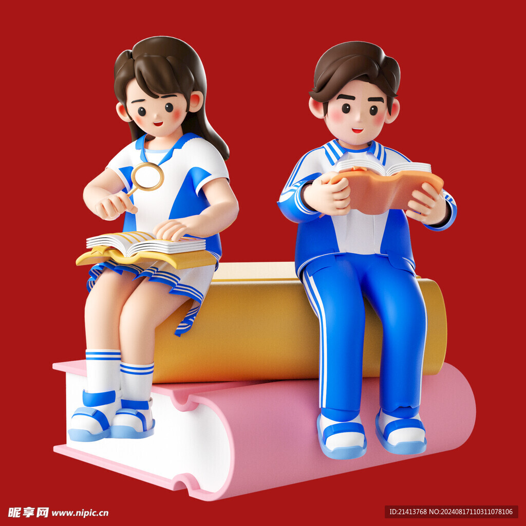 手绘卡通学生