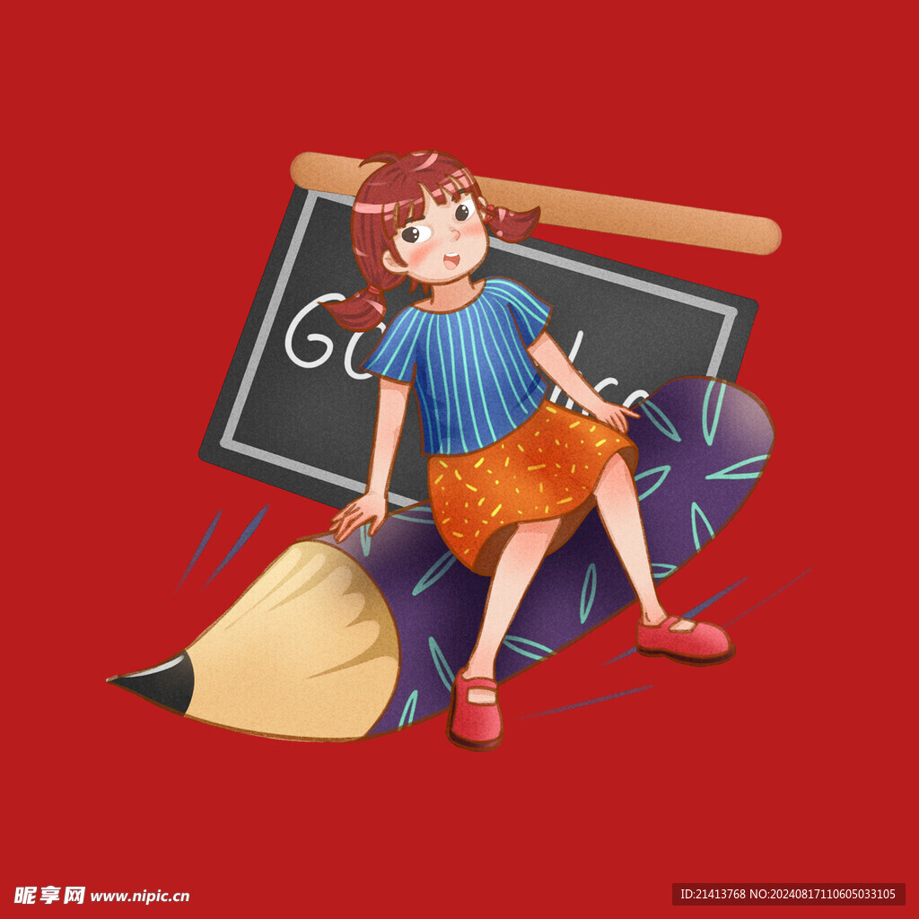 手绘卡通学生