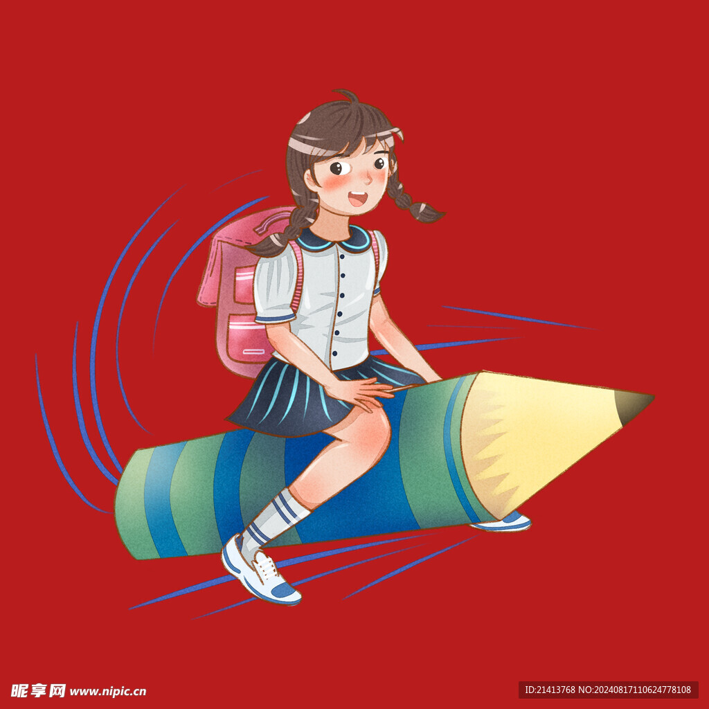 手绘卡通学生