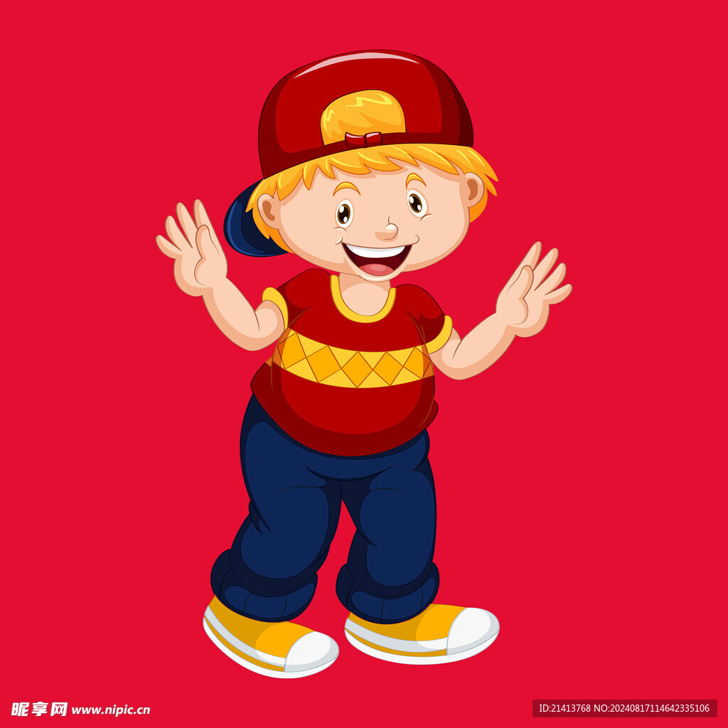 手绘儿童男孩