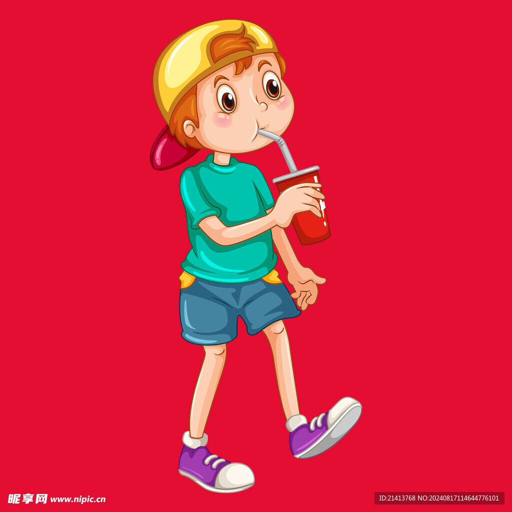 手绘儿童男孩