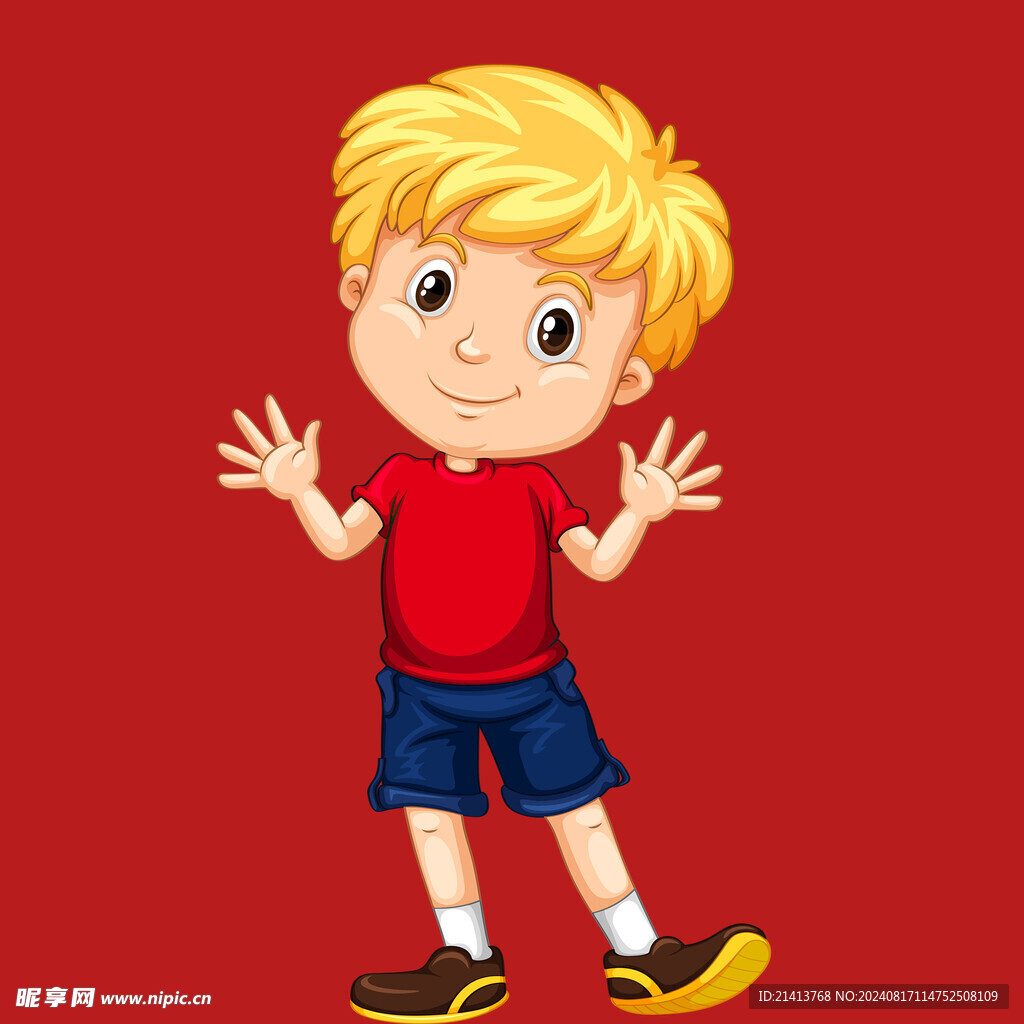 手绘儿童男孩
