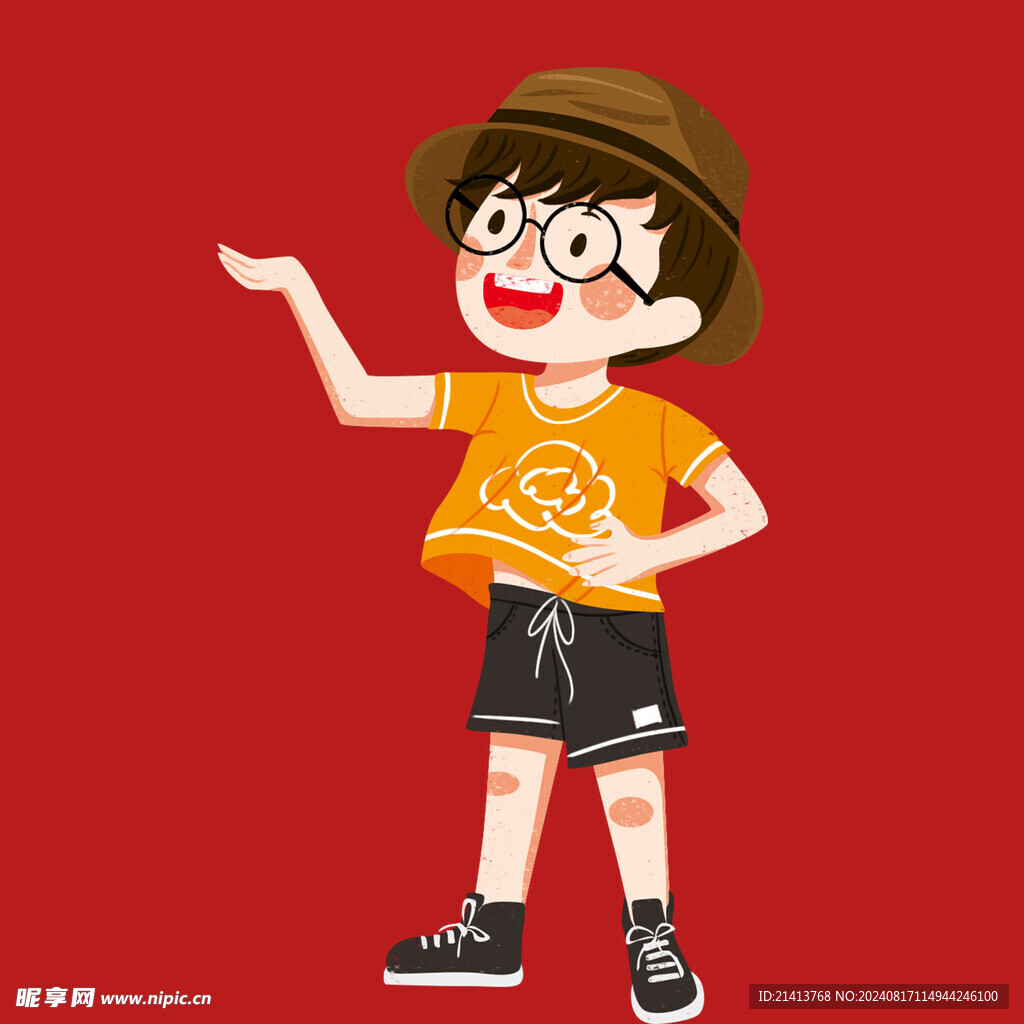 手绘儿童男孩