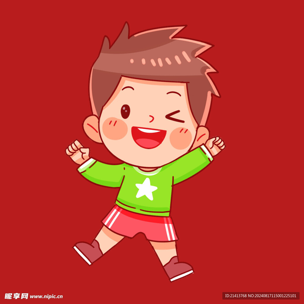 手绘儿童男孩