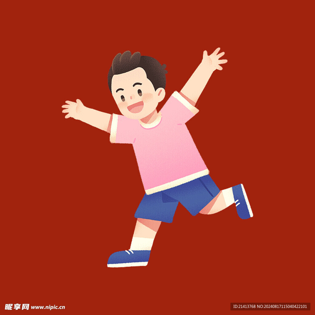 手绘儿童男孩