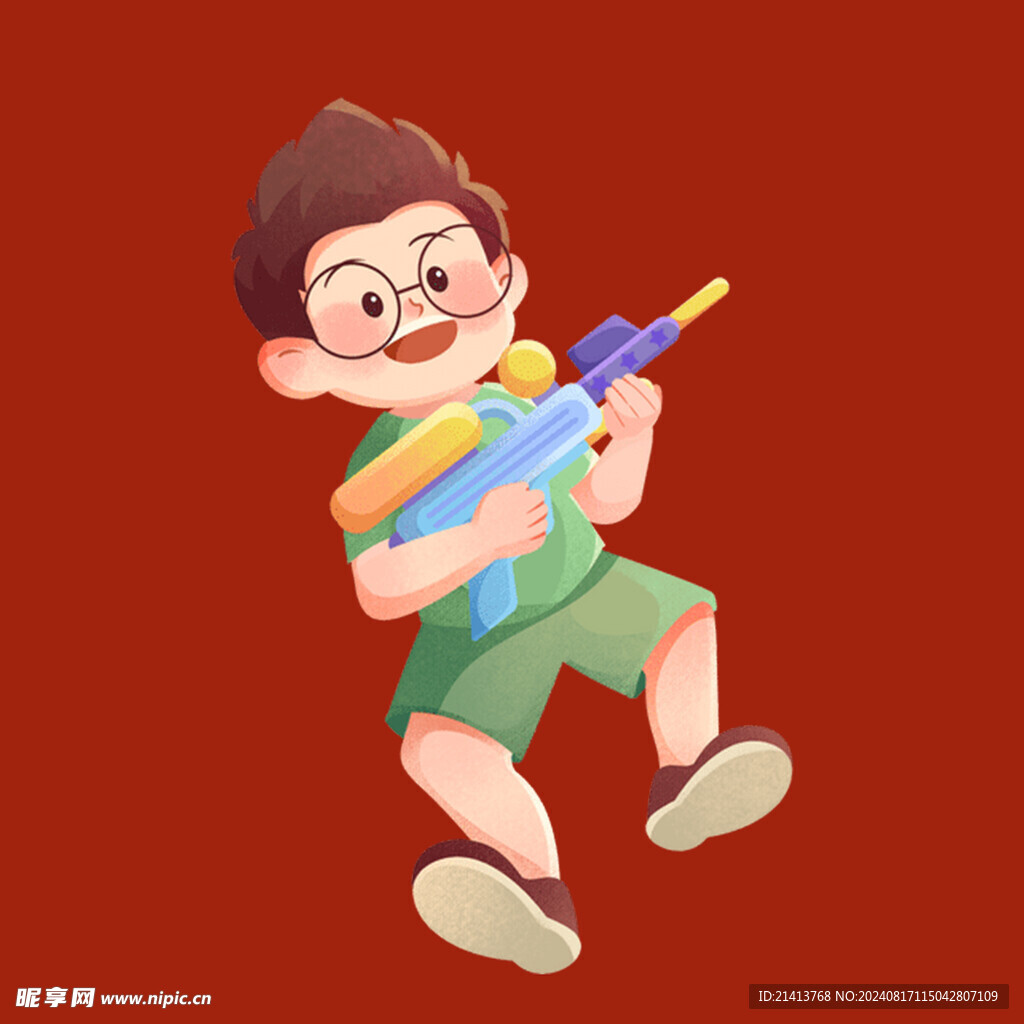 手绘儿童男孩