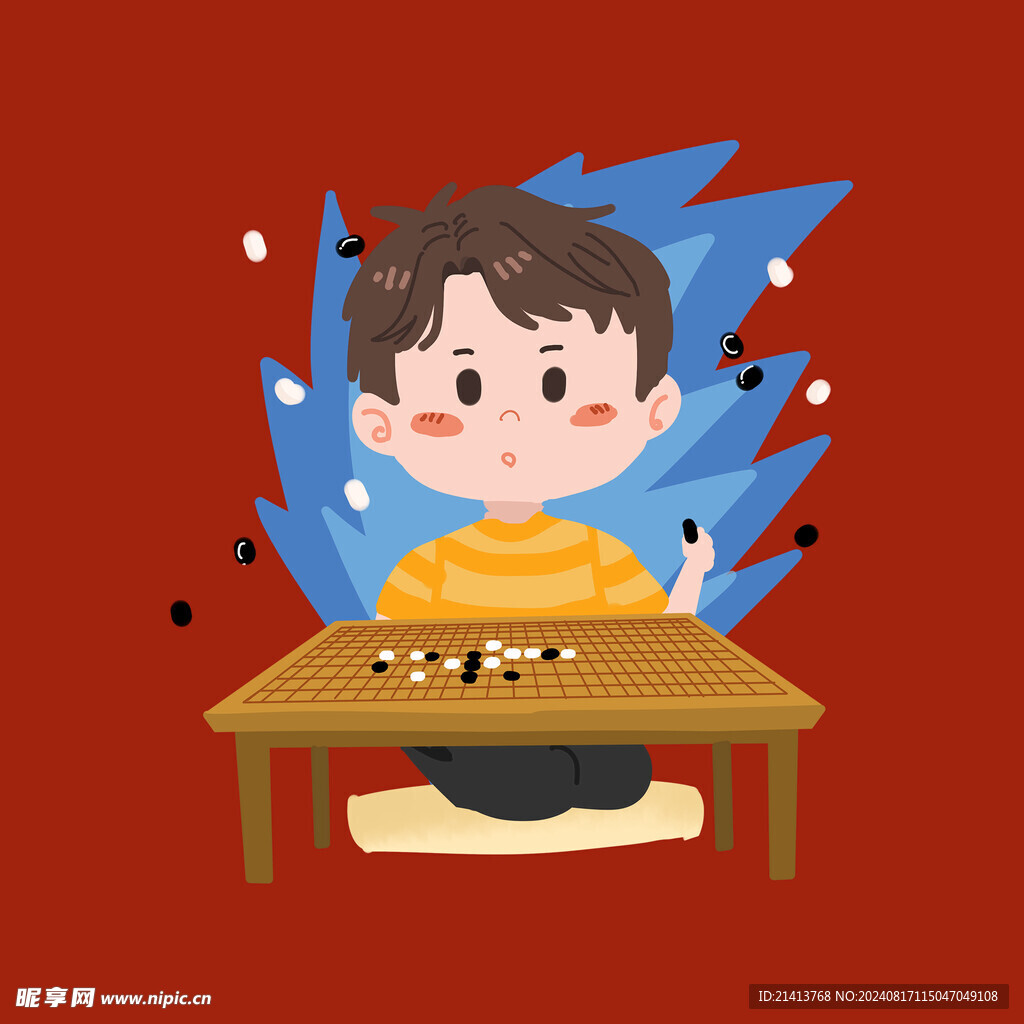 手绘儿童男孩