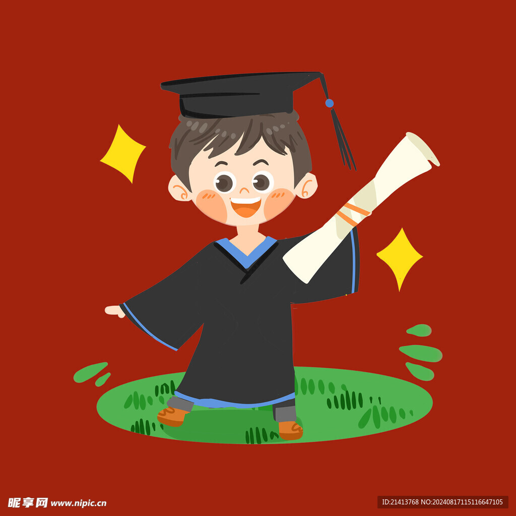 手绘儿童男孩
