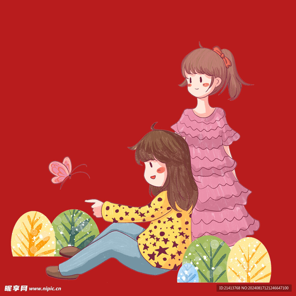 手绘儿童女孩