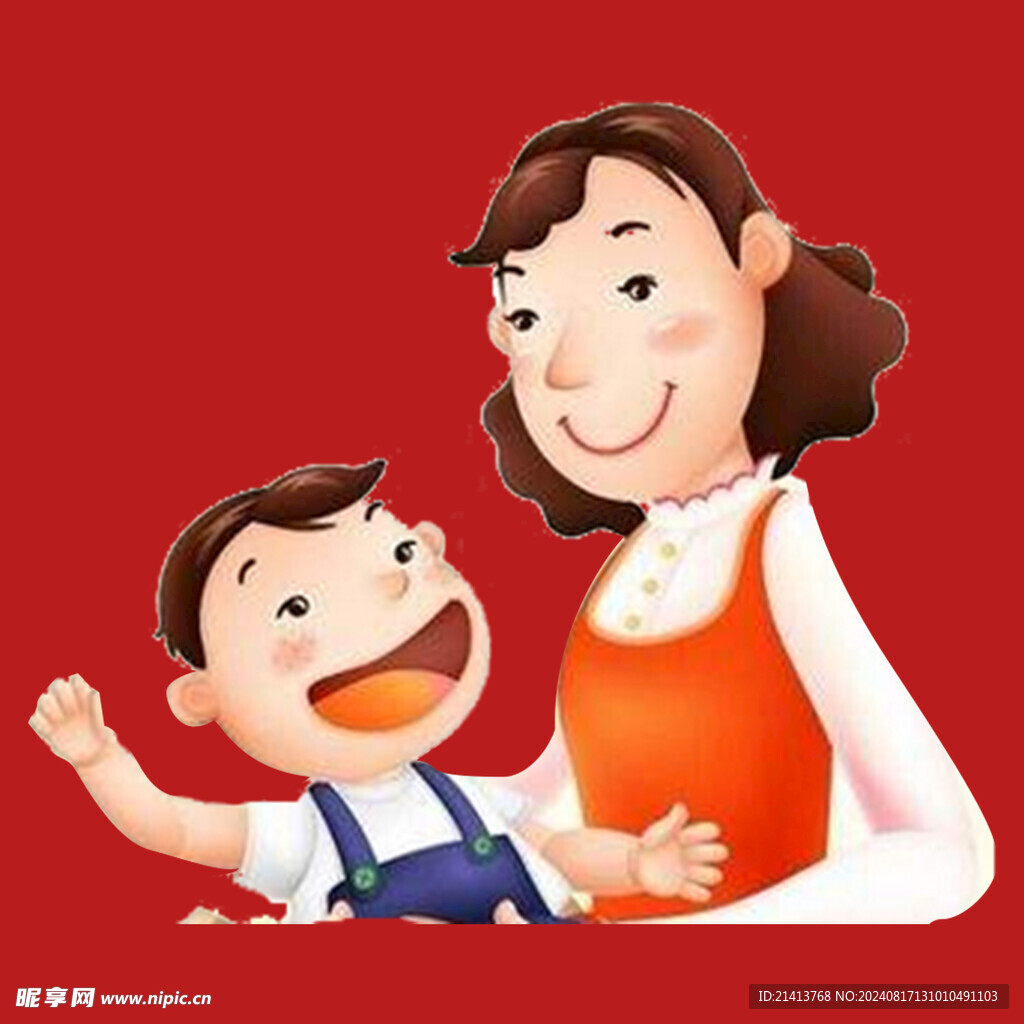手绘亲子人物