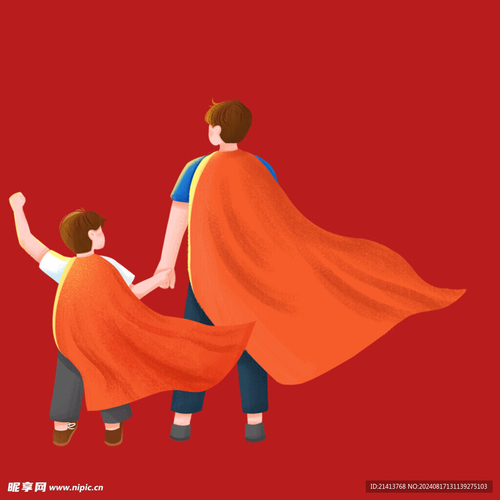 手绘亲子人物