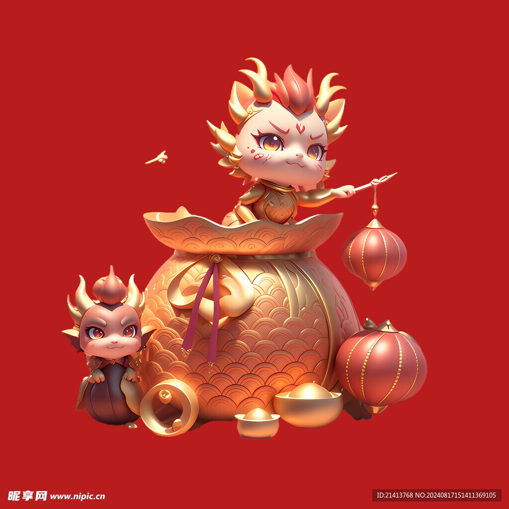 手绘卡通小龙