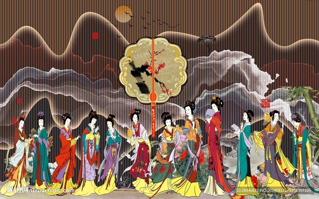 新中式背景墙 