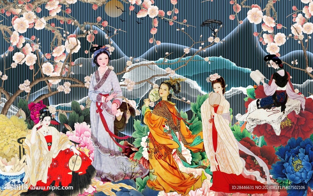 新中式背景墙 